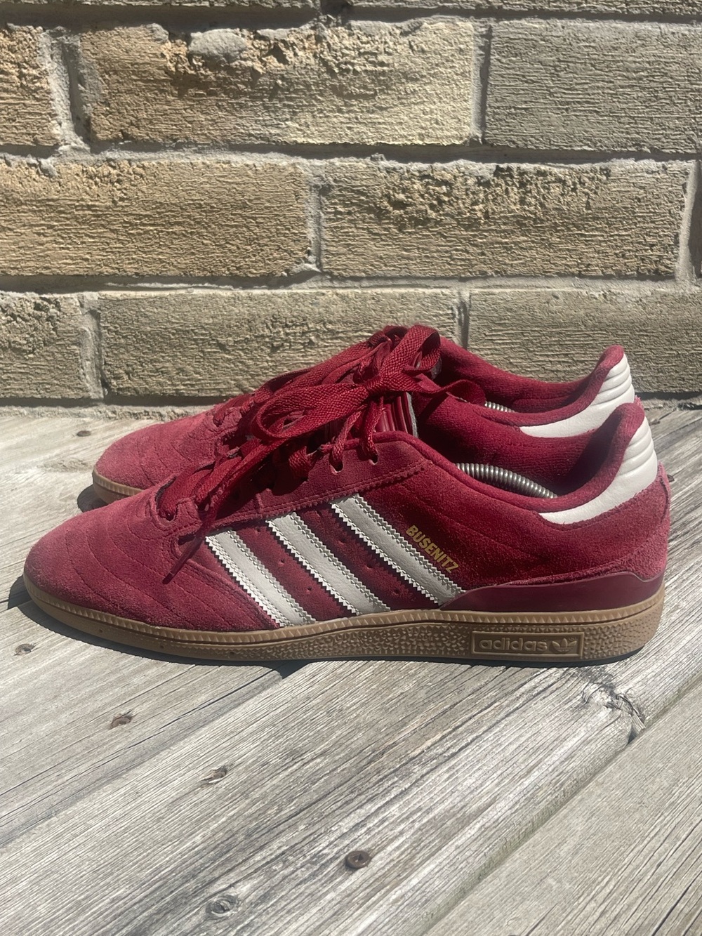 Adidas Busenitz  Pro Skate Collegiate Burgundy Sz 11.5 Skateboarding Cut Tongue